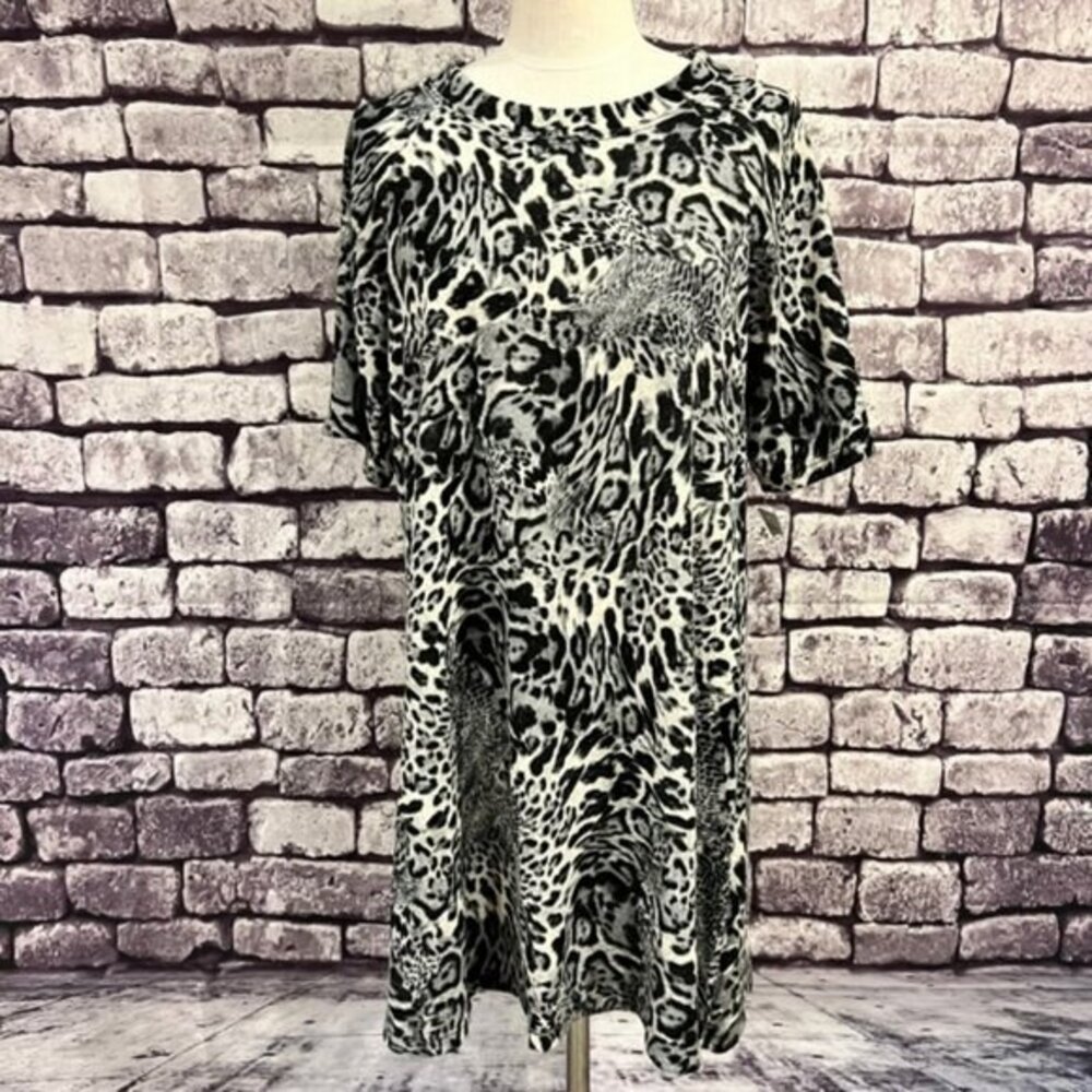 Tiana B. NWT Animal Print Short Sleeve Dress Size XLT